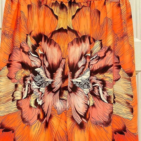 Sheer Black Floral Front Opening Kimono and Pant Set - Picture 5 of 7